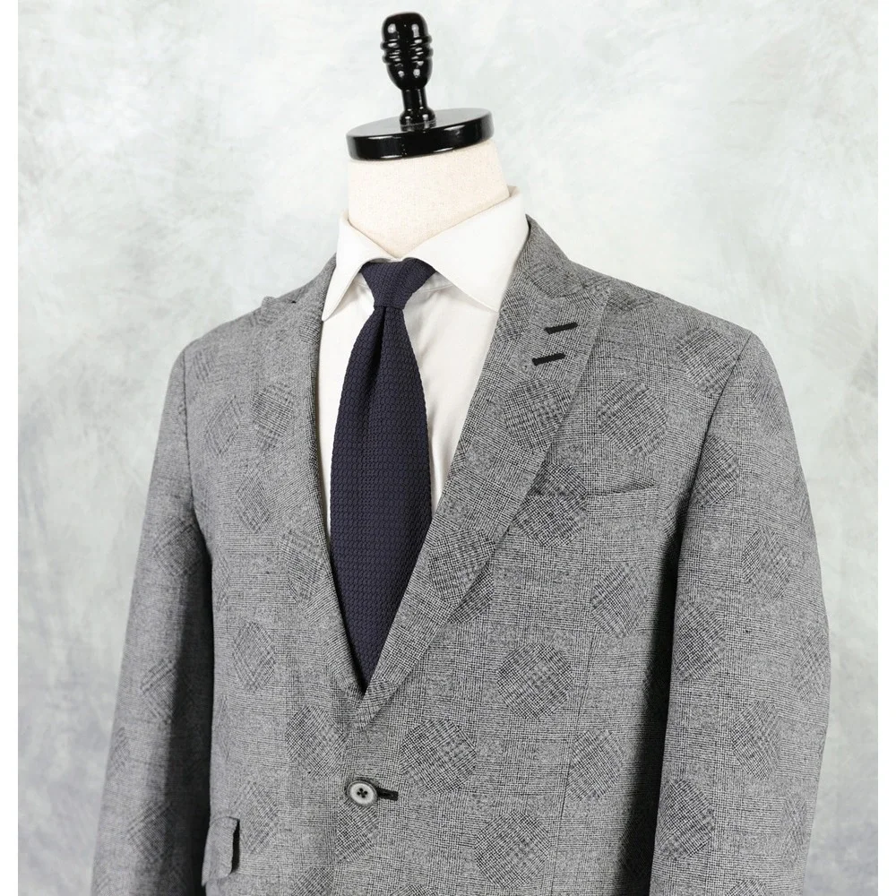Robert Graham Sport Coat Blazer Mens 40R Classic Fit Linen Cotton Gray Plaid